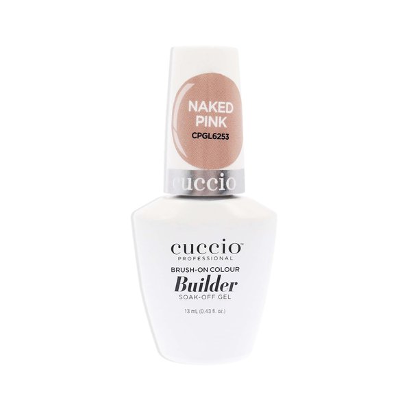 Cuccio Pro Brush-On Colour Builder Soak-Off Gel - Calcium Enriched - Easy Brush-On - Perfect Light Color - Reinforce, Build, Shape And Extend The Natural Nail - Naked Pink - 0.43 oz Nail Polish
