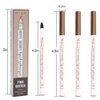 Microblading Eyebrow Pen, 4 Pack Brow Pen Brown, 24 Hours Waterproof Tattoo Pen for Eyebrow, Micro-Fork Tip Brow Pencil, 3D Nature Brow Pen, Eyebrow Pencils