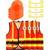 Puteraya 12 Pcs Kids Construction Worker Costume Dress Up include Construction Vest Hard Hat Goggles for Kids Halloween (Color Style 2)