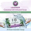 "Coco Fiji Soap Bar for Face and Body Infused With Organic Coconut Oil, Lavender Essential Oil, Natural Soap for Moisturizing & Pore Purifying Skin, 7 oz, Pack Of 3 "