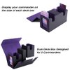 Venssu MTG Deck Box With two Display Windows,Card Deck Box fits 200 Double Sleeved Cards,Commander Deck Box With Dice Tray (Black and Purple)