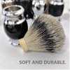Je&Co 100% Silvertip Badger Hair Shaving Brush, Handmade Shaving Brush with Fine Resin Handle and Stainless Steel Base (Black)