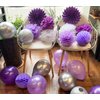 Birthday Party Decorations for Women Purple Silver Happy Birthday Banner Purple Balloons Polka Dot Paper Fans/Girl Purple Birthday/Women 40th/50th/60th Purple Birthday Party Decorations