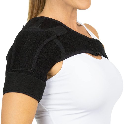 Vive Shoulder Brace for Women - Injury Recovery Compression Support Sleeve - for Rotator Cuff Injuries, Arthritis, Sprain, Dislocation, PT - Targeted Inflammation Pain Relief (Black, Medium)
