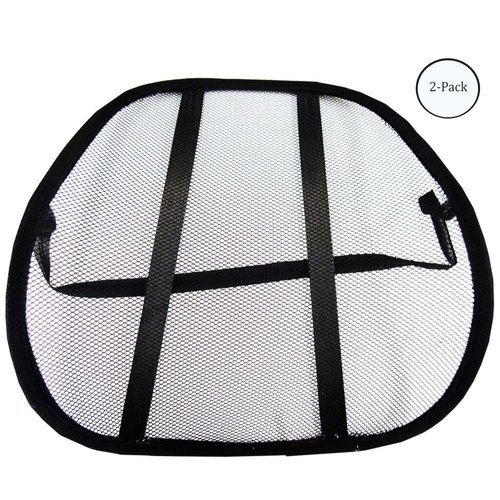 KNIGHT GUARD (2 Pack) Lumbar Region Back Supporter | Breathable Mesh | Ergonomic Curved Design | Size 17" x 17" (43.2 cm x 43.2 cm) | Designed For Lifting & General Back Support