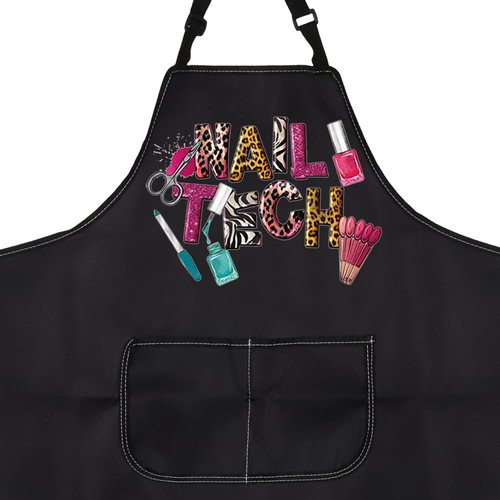 PXTIDY Nail Tech Apron With Pockets Nail Tech Gift Nail Salon Gift Nail Tech Supplies Waterproof Apron Adjustable (NAIL TECH Apron)