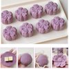 Pink mid-autumn mooncake press mold, hand-pressed stamp dessert DIY, mooncake puff pastry press mold with 1 printed flower DIY (1 Gift Box Stamp-1)
