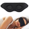 AMAZKER Sleep Eye Mask for Men Women 3D Contoured Cup, Concave Molded, Block Out Light, Molded Soft Comfort Eye Shade with Adjustable Strap for Travel (KT-Black, 1 Count (Pack of 1))