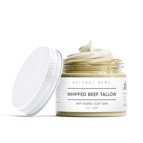Natural Rems Beef Tallow - Deeply Hydrate - Moisturizing Skincare - Essential For Skin - Beef Tallow & Almond Oil Combination - Balm For Dry & Sensitive Skin - Elasticity & Healthy Complexion