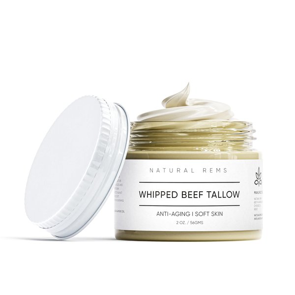Natural Rems Beef Tallow - Deeply Hydrate - Moisturizing Skincare - Essential For Skin - Beef Tallow & Almond Oil Combination - Balm For Dry & Sensitive Skin - Elasticity & Healthy Complexion