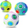 3 Pieces Stocking Stuffers Rainbow Ball Magic Cube in 3 Colors Puzzle Glow Ball Color Match Puzzle Cube Brain Teasers Games Stress Fidget Toy for Boys Girls Teens Adults Decompression,Christmas