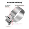 EVIL ENERGY 2.5 Inch Exhaust Clamp,2 1/2" Narrow Band Muffler Clamp Stainless Steel for Pipes,Mufflers,Catalytic Converters 2PCS