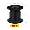 Wire Rope 304 Stainless Steel Wire Cable Black Vinyl Coated, Outdoor Light Guide Wire, Suitable for String Lights, Clotheslines, 1/16 Inch Overmolded to 3/32 Inch 100ft