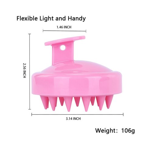 YQBOOM Scalp Massager Hair Growth 2 Pcs Soft Silicone Bristles Scalp Scrubber Hair Shampoo Brush for Wet Dry Hair Ladies Men Black Pink
