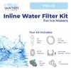 Inline Water Filter Kit for Ice Makers with 1/4" Tubing and a T-Connector