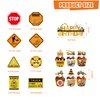 Mpanwen Construction Birthday Party Supplies, 136 Pcs Dump Truck Party Decorations for Boys Baby - Backdrop, Banner, Toppers, Balloons, Cupcakes Wrappers, Party Traffic Signs, Tablecloth