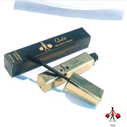 QUTE 4D Silk Fiber Lash Mascara Waterproof,Luxuriously Longer,Thicker,Voluminous Eyelashes,Long-Lasting,Dramatic Extension,Smudge-proof,Hypoallergenic Formula (Black)