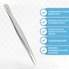 Stainless Steel High Precision Forceps with Fine Strong Straight Serrated Point to use Engineer Labware for Scientific Use 6" (15.2 cm), (6 Inch)
