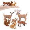 6 Pcs Simulated Forest Animal Models Figure Toy Playset, Woodland Creatures Figurines Miniature Toys Include Deer, Fox, Rabbit, Squirrel Treasures Science Educational Props