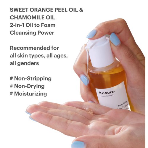 Knours. 2-in-1 Oil-to-Foam Non-Stripping Facial Cleanser, Honey & Plant Based Oils Makeup Remover Non Drying Clean K-Beauty (145ml 4.97 fl. oz.)