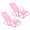 UPKOCH 2 Pcs Mini Dolls House Beach Chairs, 6.68 Inch Plastic Doll House Lounge Chairs, Miniature Beach Accessories for Crafts, Dollhouse Furniture for 11.5 Inch Dolls, Pink