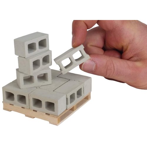 Acacia Grove Mini Cinder Blocks with Pallet, 1/12 Scale (12 Pack)