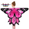 Sunlisky Kids Butterfly Wings Costume for Girls Fairy-Wings Mask Party Favors Gifts (Pink+skirt sets)