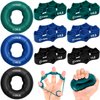 FitBeast Hand Grip Strengthener, Finger Exerciser, Forearm Strengthener Kit - 9 Pack, Targeted Hand & Forearm Strength, Relief & Recovery Kit (Deep Blue)