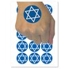 Star of David Jewish Temporary Tattoo Water Resistant Fake Body Art Set Collection - 15 2" Tattoos (1 Sheet)