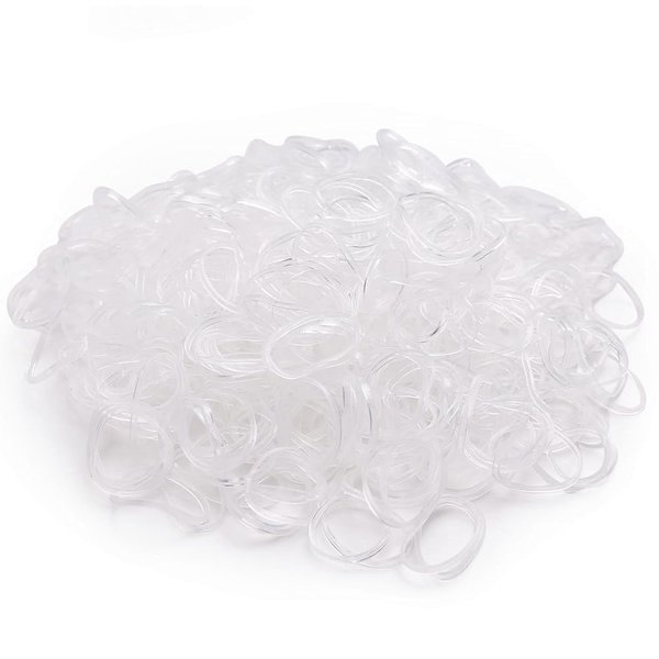 Ezepeo 3200 PCS Baby Girl's Kids Clear Hair Holder Hair Ties Elastic Rubber Bands Hair Bands Hair Elastics Toddler No Crease Ponytail Holder Tiny Soft Rubber Bands