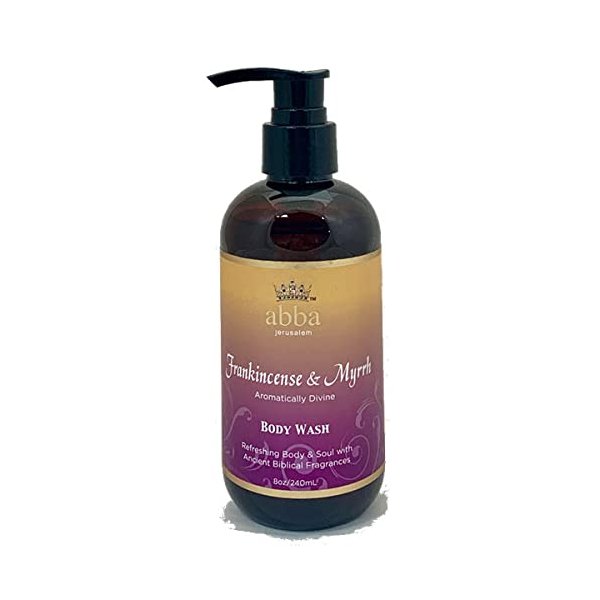 Abba Oil Body wash - Frankincense & Myrrh (8 oz with pump) 1 pk, 8 Ounce