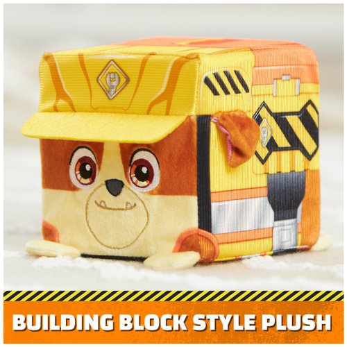 Rubble & Crew Stuffed Animals, Rubble, 4-Inch Cube-Shaped Plush Toy for Kids Ages 3 and Up