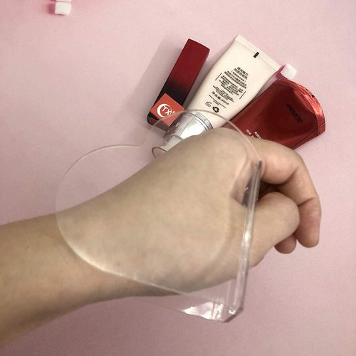 2pcs Heart-shaped Clear Acrylic Nail Art Display Cosmetic Makeup Palette Spatula Tool Best for Nail Art Eye Shadow Eyelash Beauty Accessories