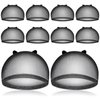HD Wig Cap, IKOCO 8 Pcs Black Wig Cap Ultra Thin Wig Cap for Lace Front Wig Nylon Stocking Caps for Wigs Sheer Wig Cap for Women