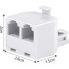Uvital RJ11 Duplex Wall Jack Adapter Dual Phone Line Splitter Wall Jack Plug 1 to 2 Modular Converter Adapter for Office Home Fax Model Cordless Phone System, White(2 Pack)