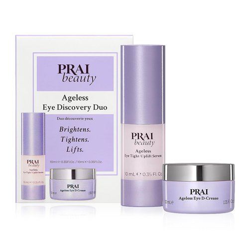 PRAI Beauty Ageless Hydrating and Anti-Aging Eye Cream + Eye Serum Kit | Ageless Eye D-Crease and...