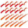 AUGSUN 40 Pcs Emergency Safety Whistle Plastic Whistles Set with Lanyard,Red and Orange