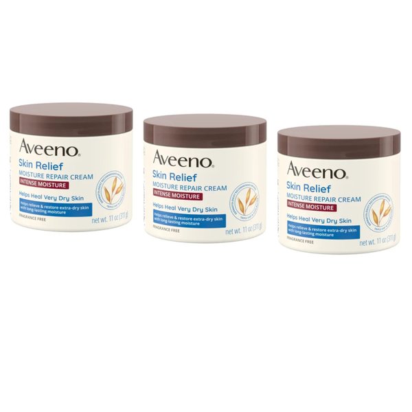 Aveeno Skin Relief Intense Moisture Repair Cream, 11 oz (Pack of 3)
