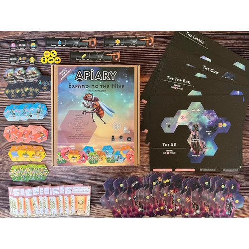 Stonemaier Games: Apiary: Expanding The Hive Expansion | New Unique Frames, Additional Tiles, and More! | Add to Apiary - A Strategy Board Game About Bees in Space | 1-5 Players, 90 Mins, Ages 14+
