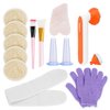 Facial massage Tools Set Skin Care Kit, Ice Roller Face Gua Sha Facial Tool, Exfoliating Loofah Sponge Pads, Face Massaging Gloves, Cupping Set Massage Therapy Cups, Nice Gift for Mom Wife Girlfriend