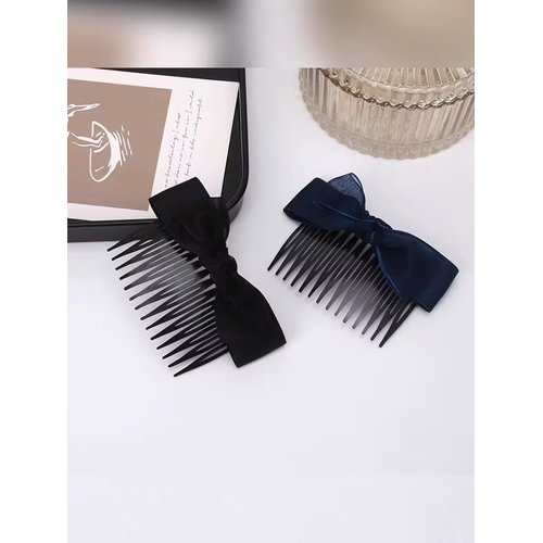 Black Bow Hair Comb, Hair Cards Head Jewelry Short Hair Plug Comb Bangs Comb Hair Clips Hair Accessories