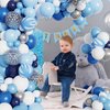 Amandir Blue Balloons Arch Garland Kit, 134Pcs Navy Royal Light Blue Balloons Confetti Latex Metallic Balloons for Blue Boys Birthday Baby Shower Wedding Winter Wonderland Party Decorations Supplies