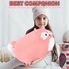 Fox Plush Stuffed Animal-16" Pink Fox Plush Pillow, Cute Plushies, Stuffed Fox Plush Toy Kawaii Pink Stuffed Animal Fox Plushie Hugging Pillow Christmas Birthday Gifts for Kids Girls Boys Girlfriend