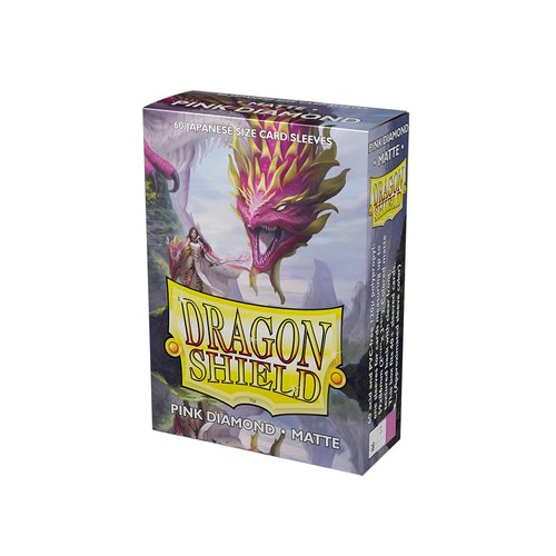 Dragon Shield Japanese Size Sleeves – Matte Pink Diamond 60CT - Card Sleeves Smooth & Tough - Compatible with Pokemon, Yugioh, & More– TCG, OCG