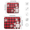 Christmas Red Plaid Snow Snowflake Dish Drying Mat 16x18 inch Red Black Lattice Texture Dish Drainer Kitchen Counter Mats Bottles Dish Dry Pad Protector for Kitchen Countertops