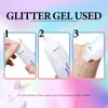 Wugbc 30 Sheets Butterfly Temporary Tattoos, 50ml White Body Glitter Gel Set, Festival Accessories for Woman Girls, Waterproof Stickers Colorful Sequins, Rave Essentials Chunky Sparkling Mermaid Art
