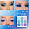 AMY'S DIARY Blue Eyeshadow Palette Blue Purple Matte eye shadow makeup,9 colors Blue Purple Matte Eyeshadow Long Lasting Colorful Eye Shadow Plattet for Women (03)