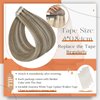 Full Shine Blonde Tape in Hair Extensions Human Hair Highlight Glue in Hair Extensions Color 8 Ash Brown Highlighted 60 Platinum Blonde Straight Hair 14 Inch Skin Weft Tape in Extensions 20 Pcs 50 Gram