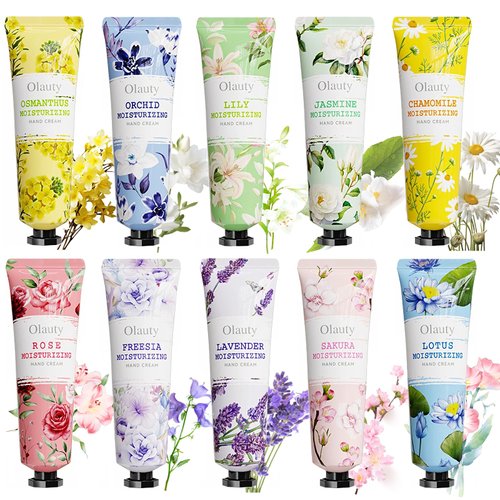 BliBling 10 Pack Natural Plant Fragrance Moisturizing Hand Cream for Dry Hands,Birthday Gifts for Women,Thank You Gifts,Teacher Appreciation Gifts,Mini Hand Lotion Travel Size for All Skin Type