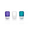 humangear GoToob+ 3-Pack (Small) | Refillable Silicone Travel Bottle | Locking Lid | Food-Safe Material, Clear/Purple/Teal, Small (1.7 fl.oz; 53ml)